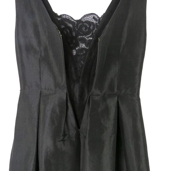CeCe by Cynthia Steffe Black Lace Satin Mini Dress Size 6 - Picture 8 of 9
